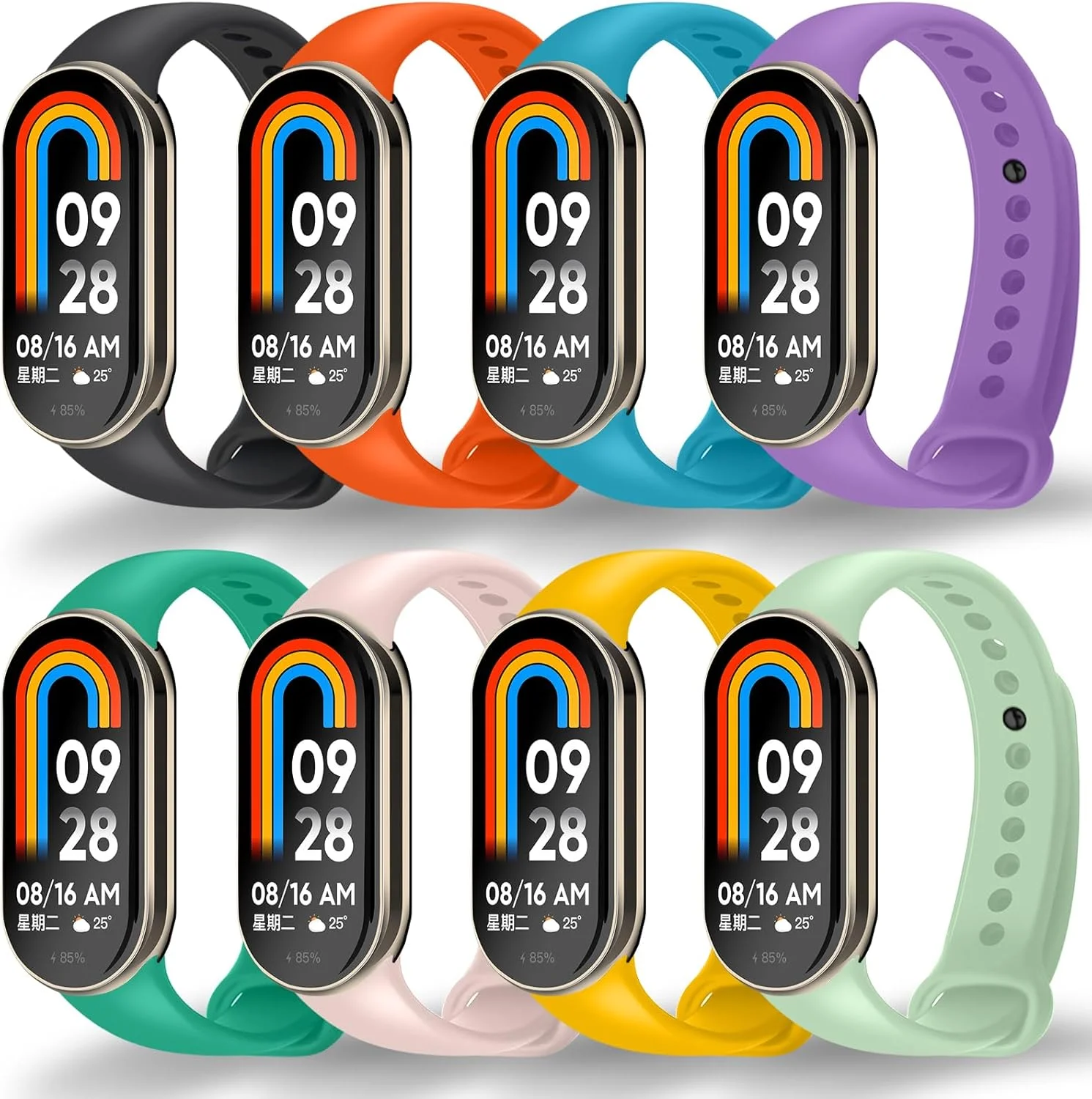 Pulseira de silicone para xiaomi mi band 10 9 8 pulseira nfc esporte pulseira de borracha correas xiaomi banda inteligente 10 9 8 acessórios