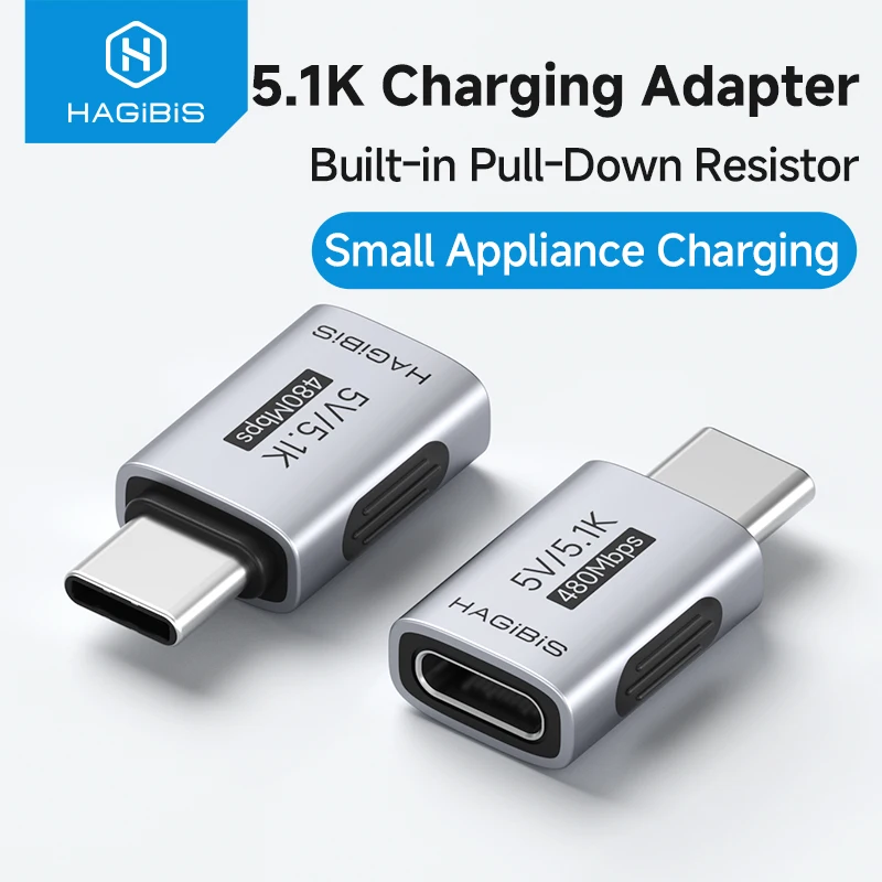 Adaptador de Carregamento Hagibis 5.1k Resistor USB C Macho para USB C Fêmea para Barbeador, Aparador, Fone de Ouvido, Ventilador, Chave de Fenda Elétrica Adaptador de Carregamento Hagibis 5.1k Resistor USB C Macho para USB C Fêmea para Barbeador, Aparador, Fone de Ouvido, Ventilador, Chave de Fenda Elétrica