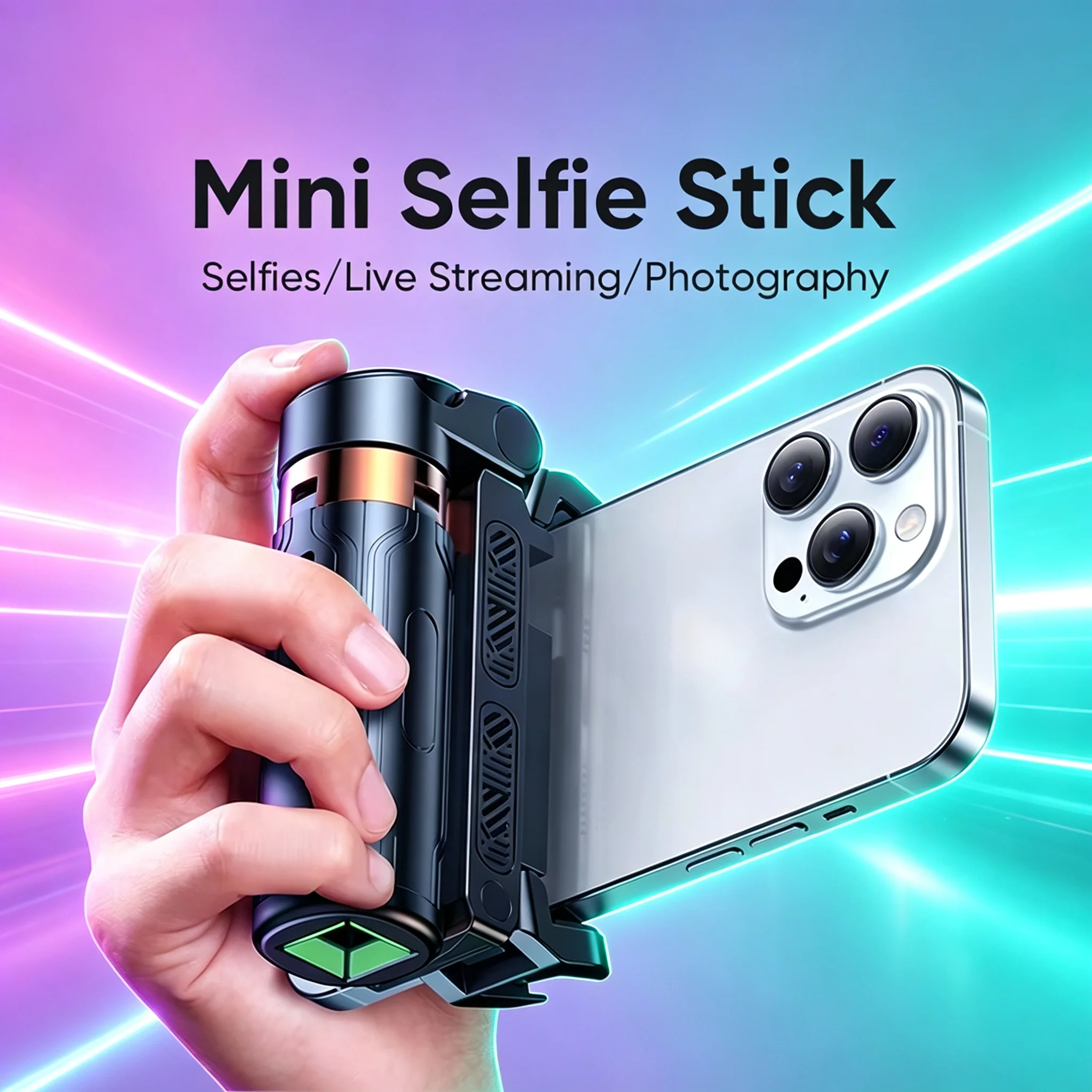 Bastão de selfie dobrável e portátil, tripé universal, com controle remoto sem fio destacável, mini suporte multifuncional para celular