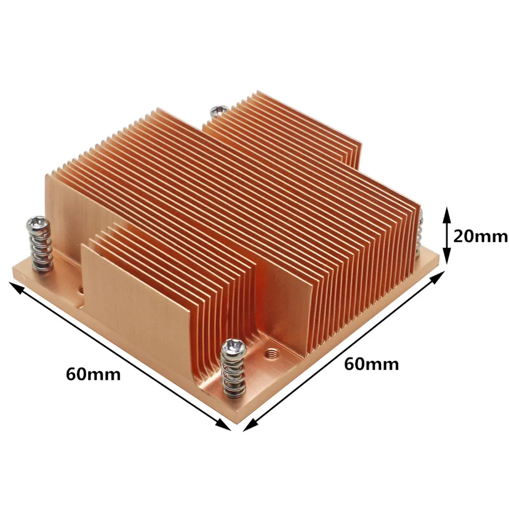 Cooler de cpu de servidor 1u, dissipador de calor de cobre para intel socket g pga988 989, série de processadores móveis, resfriamento passivo