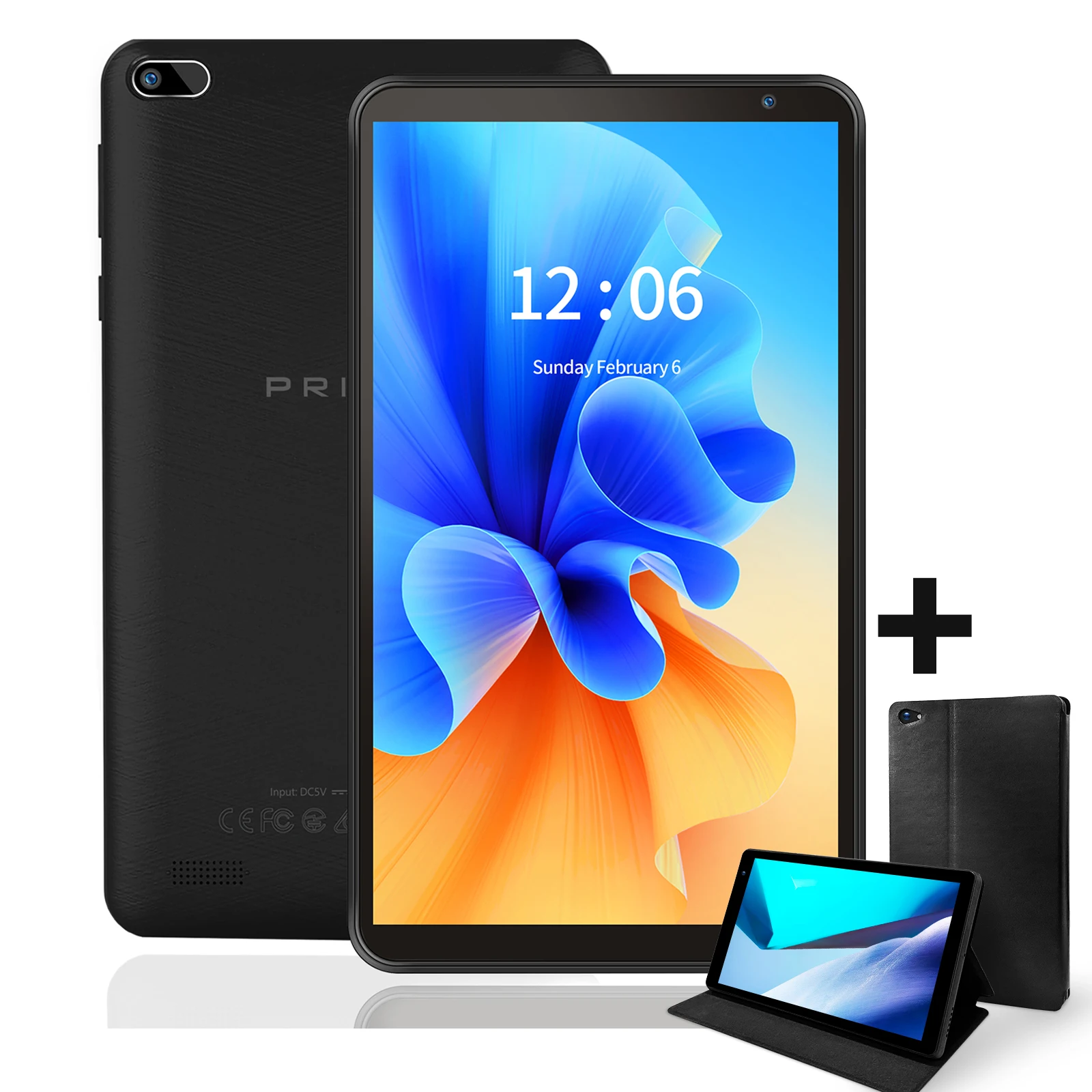 Tablet PC PRITOM de 7 Polegadas, 32 GB, Android 13 com Processador Quad Core, Tela HD IPS, Câmera Dupla, WiFi e Capa Protetora de PU
