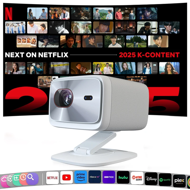 Projetor original lenovo xiaoxin 100p 1140 ansi foco automático wifi6 smart home theater 360 ptz suporte 4k hd projetor portátil