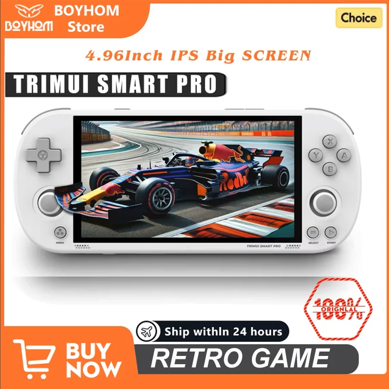 Trimui Smart Pro Console de jogos portátil 4.96 ''tela IPS Sistema Linux Joystick Iluminação RGB Smartpro Retro Video Game Player Presente