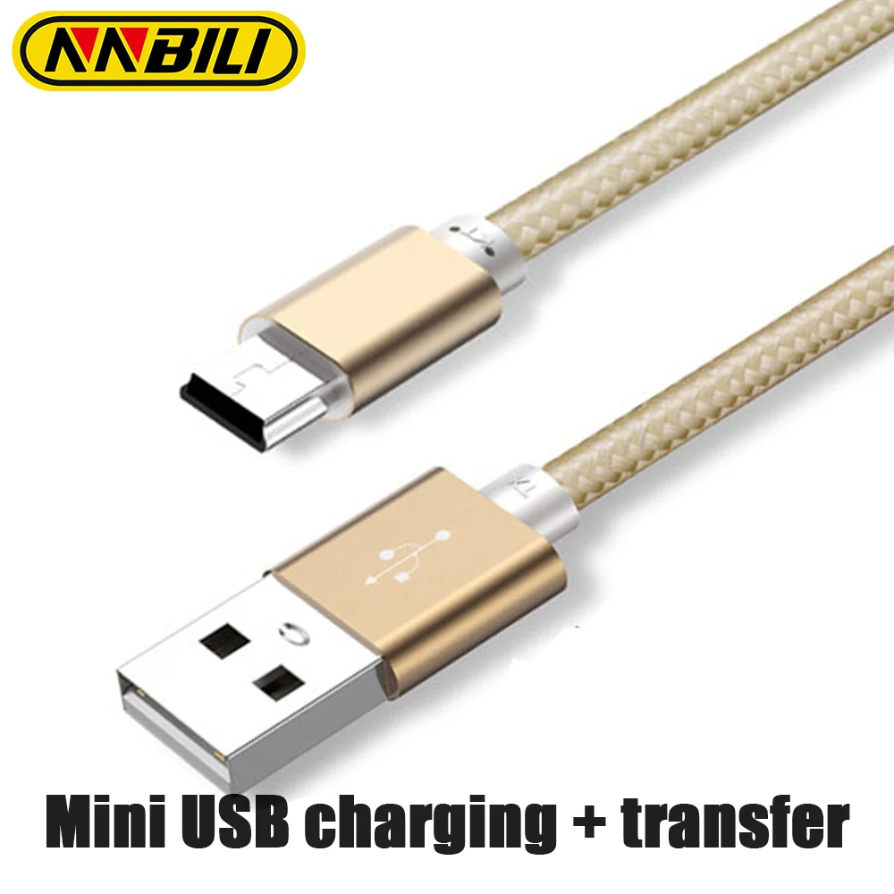 Nnbili mini cabo usb para usb cabo carregador de dados rápido para mp3 mp4 player carro dvr gps câmera digital hdd mini usb 1m/2m