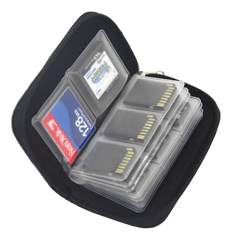Bolsa de armazenamento para cartão de memória de jogo 22 em 1, estojo de transporte para CF/SD/Micro SD/SDHC/MS/DS, caixa de coleta de cartão de memória