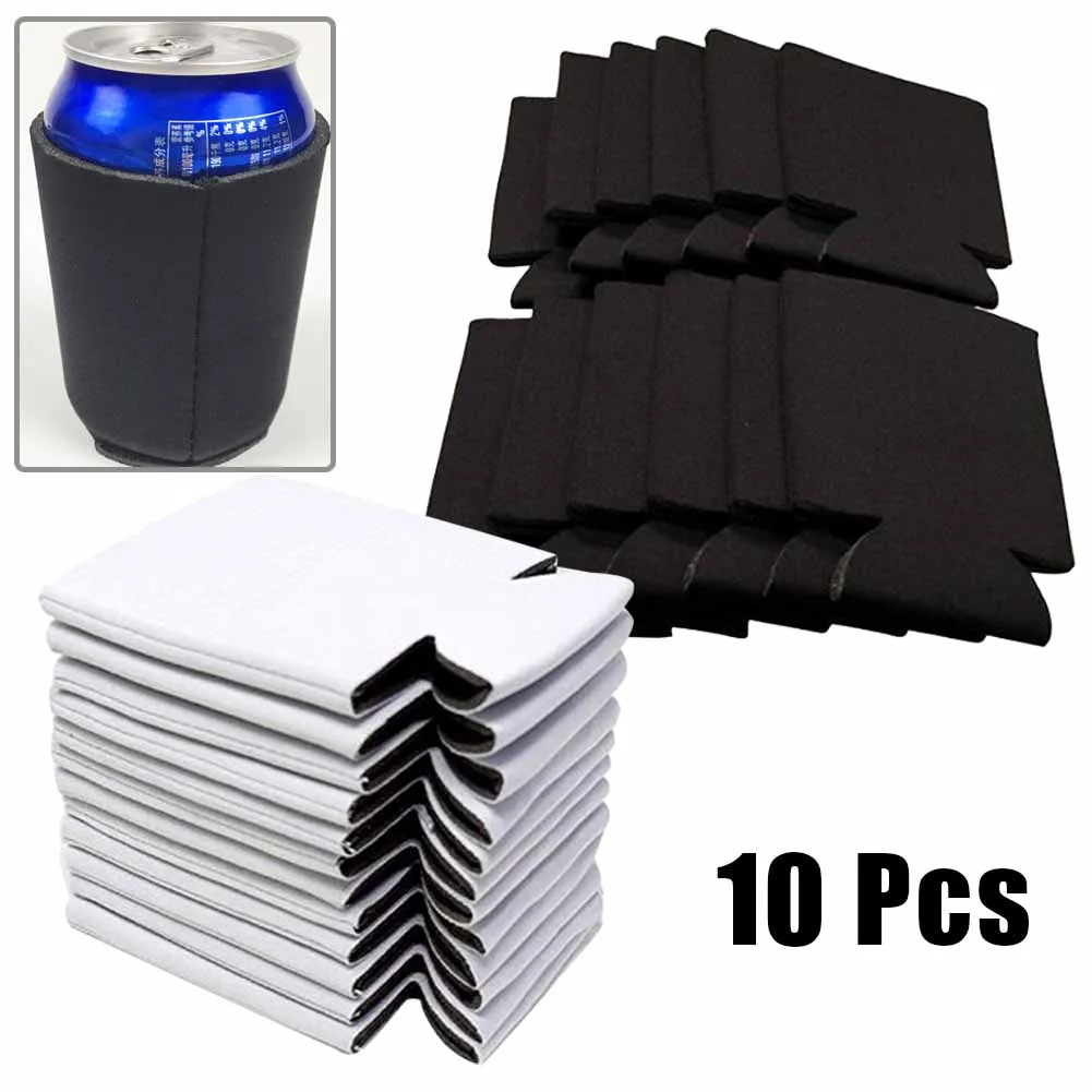 10x refrigerador de lata de cerveja neoprene pode mangas dobráveis isoladas suportes de refrigerador de bebida para garrafas de água de cerveja