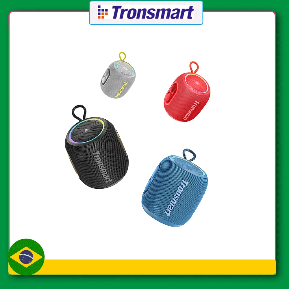 Tronsmart Caixa de Som Portátil Bluetooth T8 Mini com Áudio 360 Graus, 20 Horas de Reprodução, IPX7 à Prova d'Água, Controle por APP para Camping