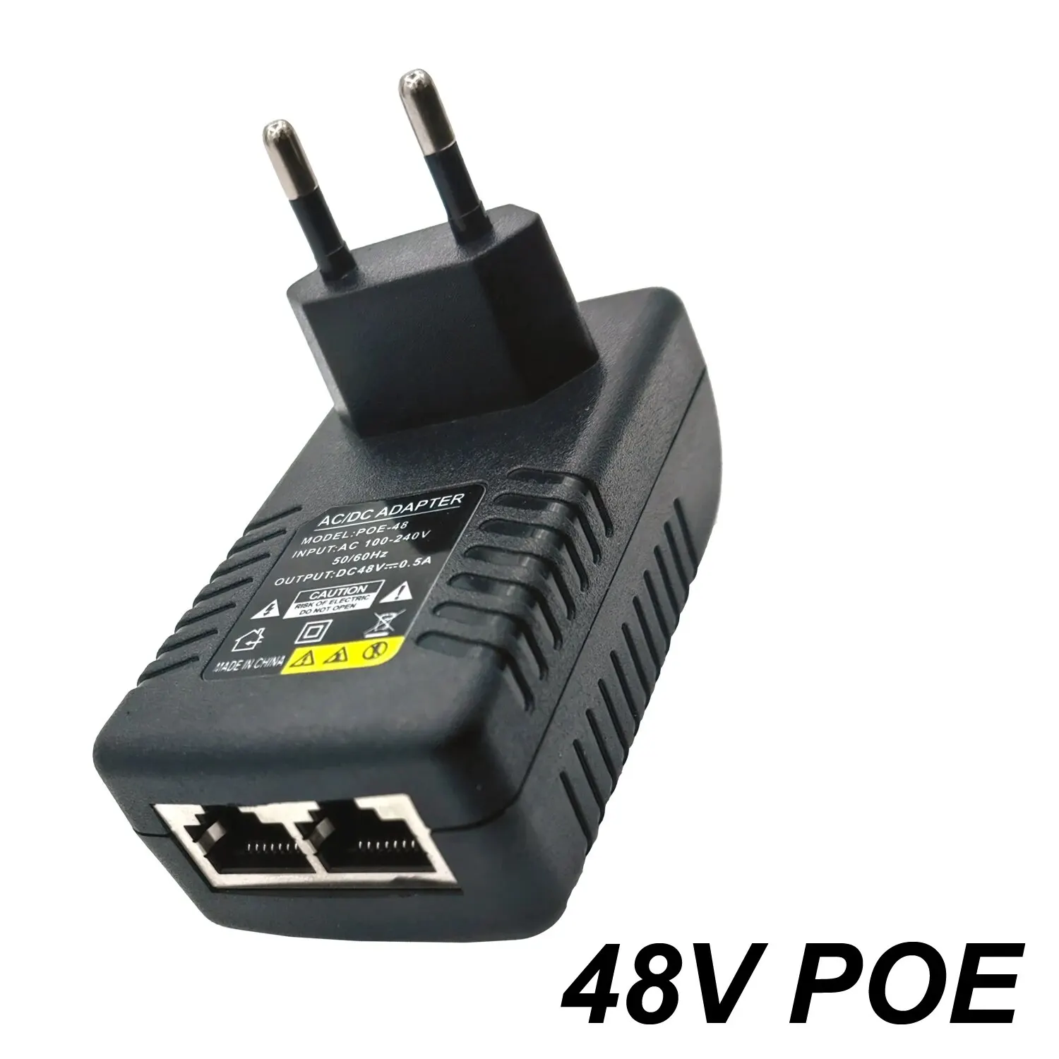 Adaptador de fonte de alimentação poe para vigilância de segurança cctv, 48v, 0,5a, plugue ue/eua para injetor, câmera ip ethernet, interruptor poe, roteador nvr