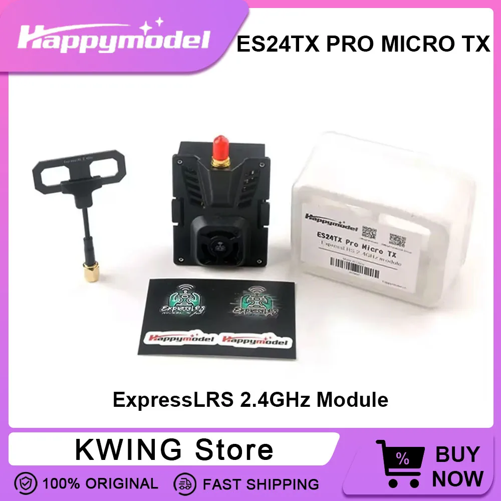 HappyModel ES24TX Pro 1000mW 2.4G ExpressLRS ELRS Micro TX Módulo com Ventilador de Refrigeração RGB LED Módulo para Avião RC FPV Drone HappyModel ES24TX Pro 1000mW 2.4G ExpressLRS ELRS Micro TX Módulo com Ventilador de Refrigeração RGB LED Módulo para Avião RC FPV Drone