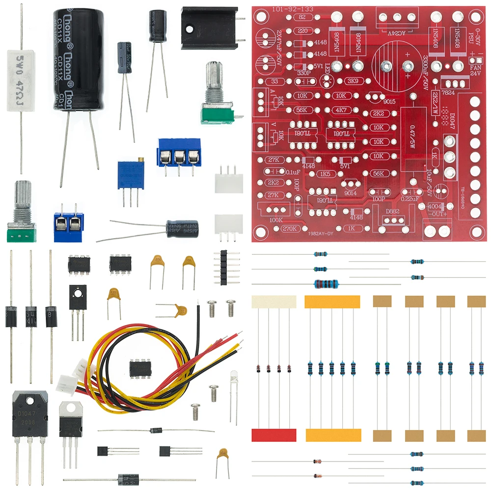 Fonte de alimentação regulada dc 0-30v 2ma-3a, kit diy, limitador de corrente continuamente ajustável, conjunto regulador de tensão de proteção