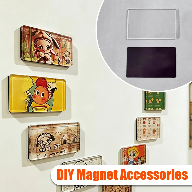 Conjunto de Ímãs de Geladeira Personalizados com Foto Feitos à Mão 5x3cm Kit de Adesivos Acrílicos DIY para Decoração de Geladeira e Presente de Lembrança