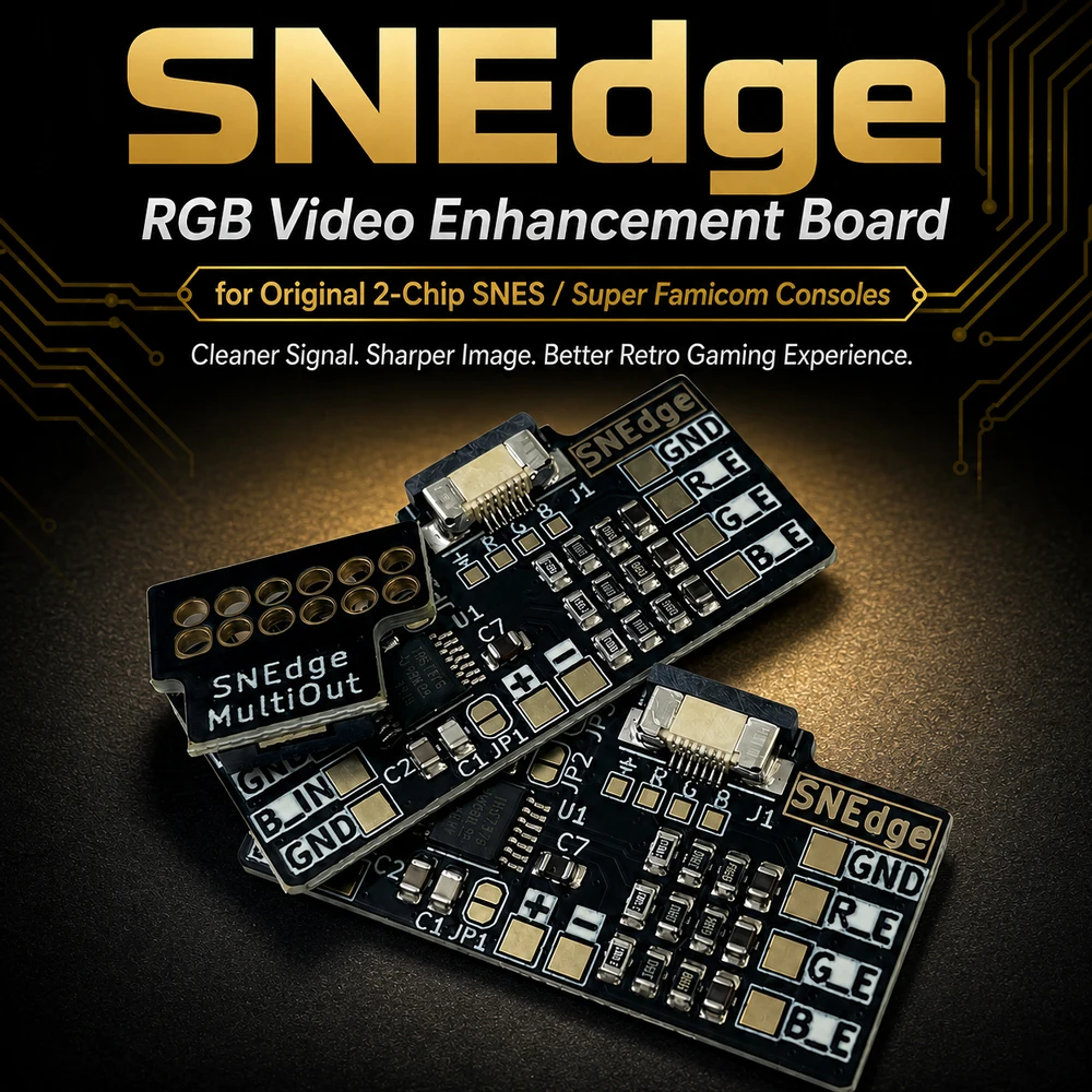 Kit SNEdge Mod RGB Bypass para Console Super Famicom SNES Original de 2 Chips - Placa de Atualização de Sinal de Vídeo que Reduz o Efeito de Esbatimento RGB Kit SNEdge Mod RGB Bypass para Console Super Famicom SNES Original de 2 Chips - Placa de Atualização de Sinal de Vídeo que Reduz o Efeito de Esbatimento RGB