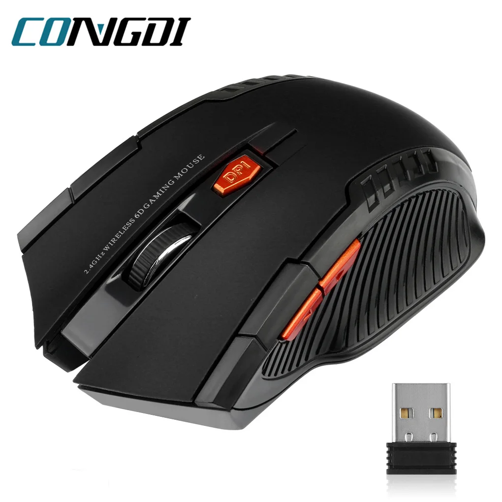 2.4g mouse sem fio 1600dpi mouse óptico gamer para computador 6 botões mouse sem fio com receptor usb para pc portátil acessórios
