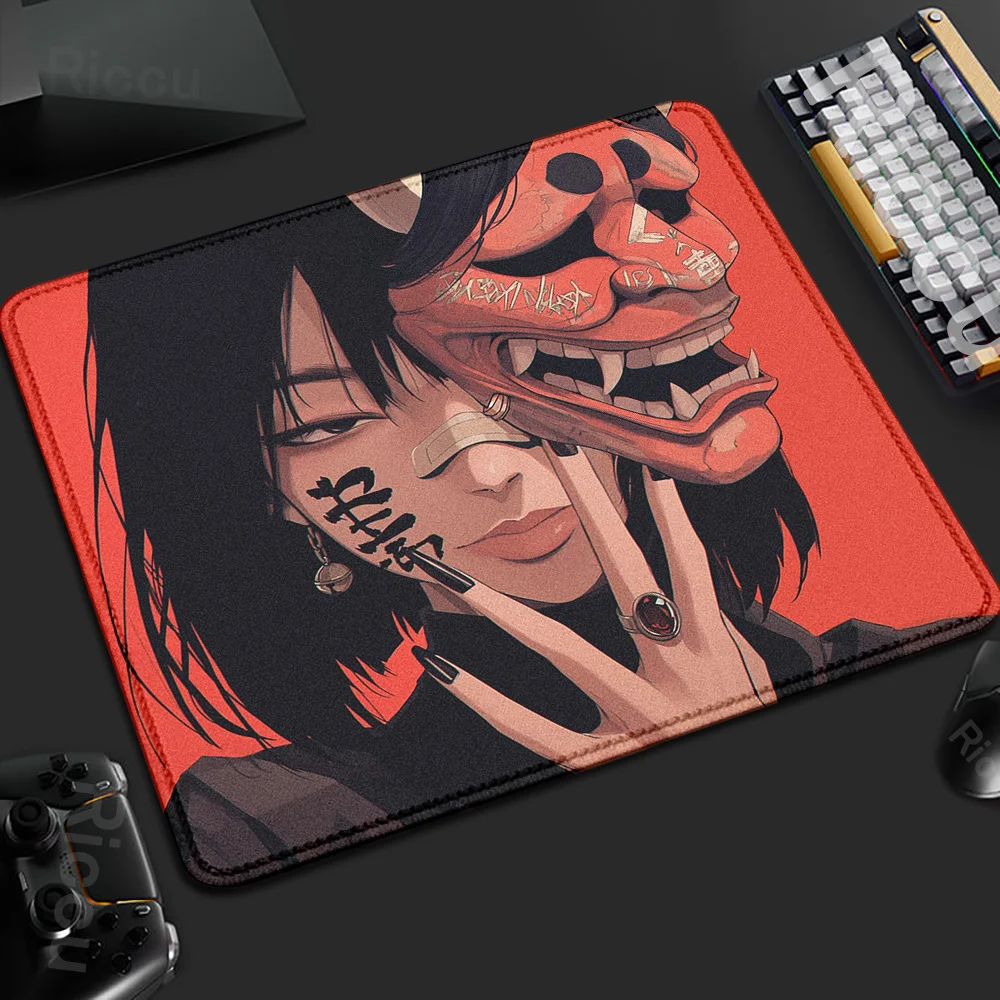 45x40cm antiderrapante mousepad máscara menina velocidade almofada de mesa e-sports teclado oni ratos jogo profissional premium sutura borda deskmat 45x40cm antiderrapante mousepad máscara menina velocidade almofada de mesa e-sports teclado oni ratos jogo profissional premium sutura borda deskmat