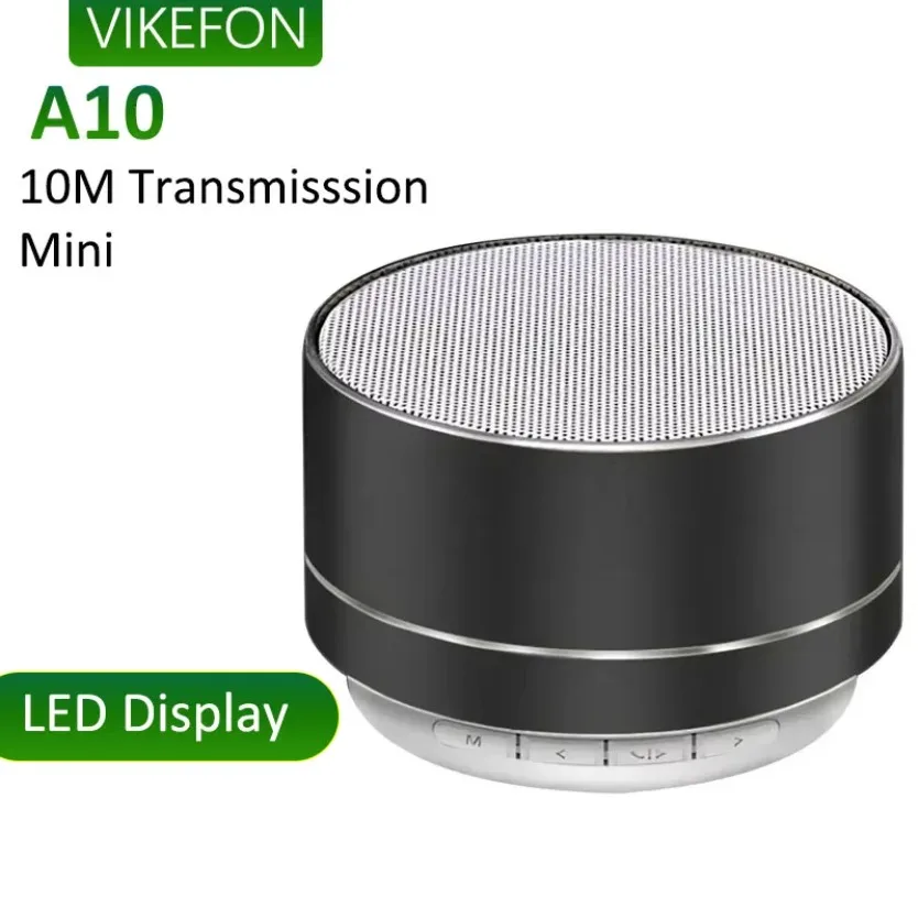 Mini Caixa de Som Bluetooth Sem Fio A10, Subwoofer de Metal, Pequeno Canhão de Som, Suporta Cartão TF para Laptop e PC, Uso Interno e Externo