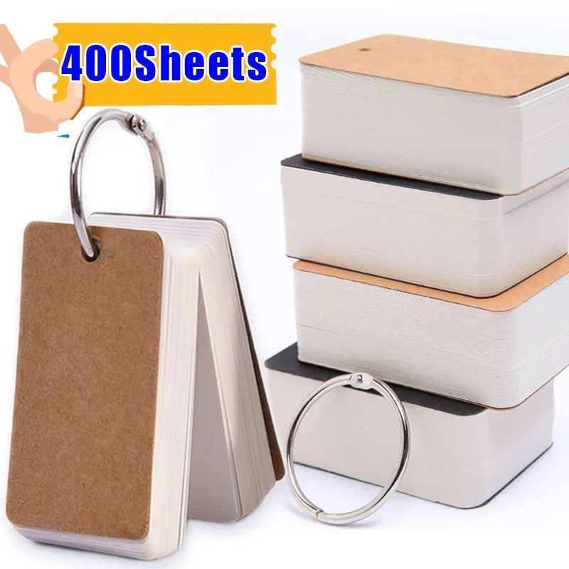 400/100 folhas de papel kraft em branco flashcards com anéis fichário espiral blocos de notas mini cadernos cartões de estudo livro kawaii papelaria 400/100 folhas de papel kraft em branco flashcards com anéis fichário espiral blocos de notas mini cadernos cartões de estudo livro kawaii papelaria