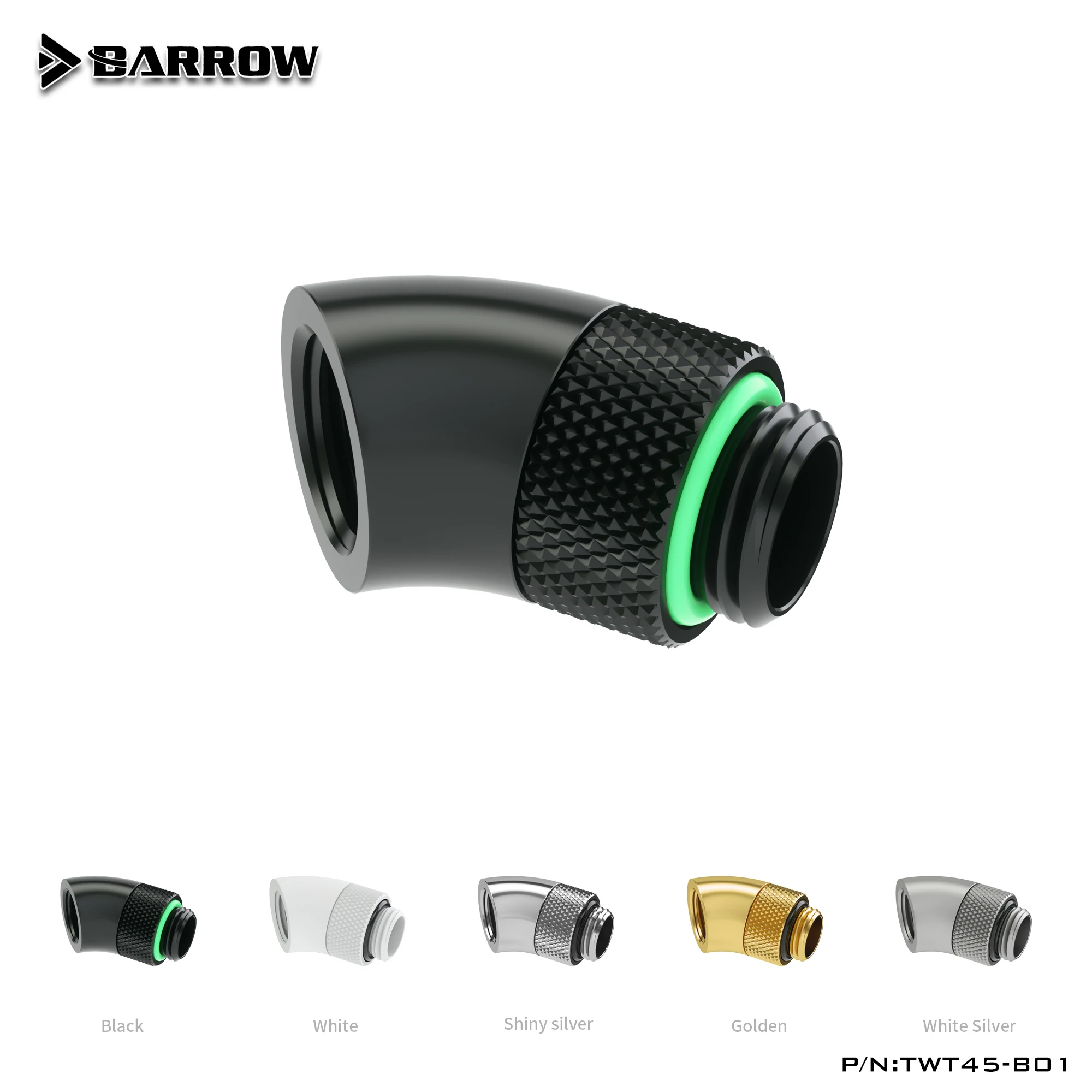 Carrinho de mão pc acessórios rotativos de refrigeração de água conector de tubo tubo deslizante 45 graus refrigerador de água dissipador de calor adaptador gadget TWT45-B01