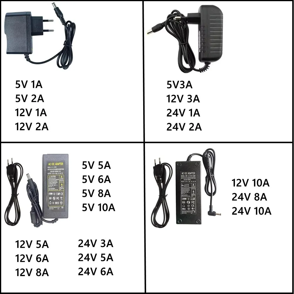 Adaptador de fonte de alimentação ac 220v para 5v 12v 24v 1a 2a 3a 5a 6a 8a 10a carregador adaptador de fonte de alimentação de comutação universal 5 12 24 v volt