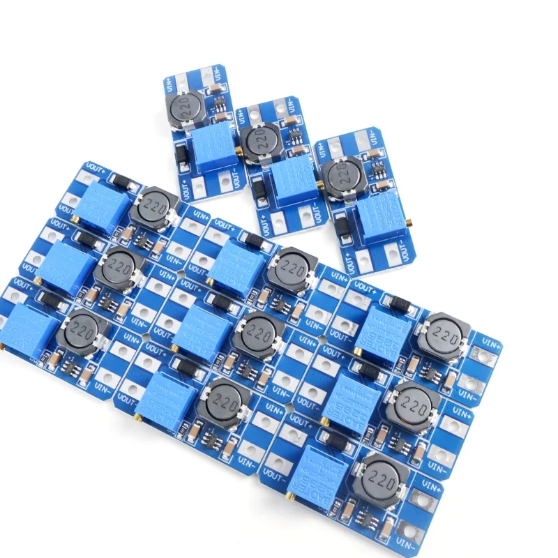 Módulo Conversor Boost MT3608 DC-DC Step Up 2A 2V-24V para 5V/12V/28V Placa de Fonte de Alimentação Ajustável para Arduino Driver de LED
