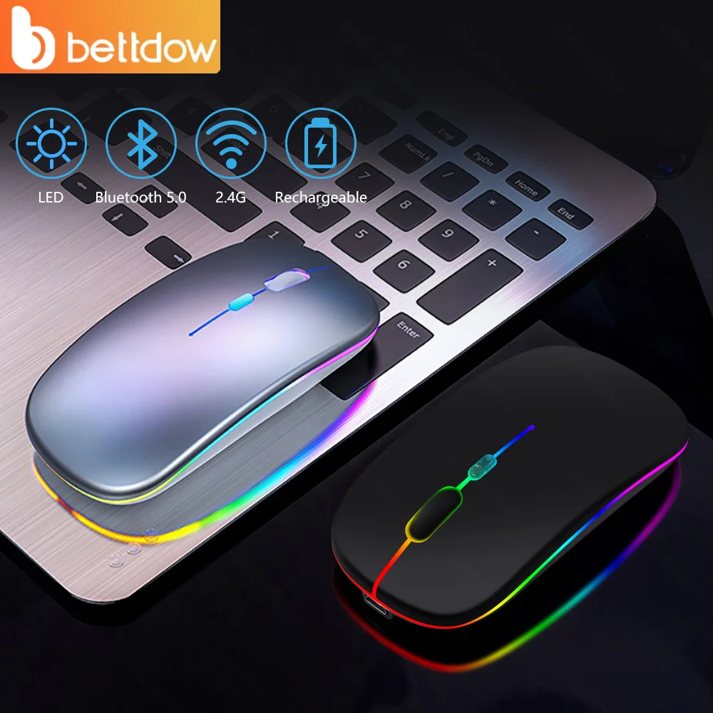 Mouse Bettdow Sem Fio Sem Fio 2400DPI 2,4GHz Bluetooth Mouse