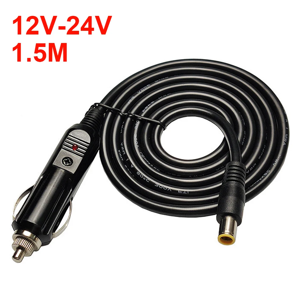 Carregador de Carro 10A 12/24V com Cabo de Alimentação DC7909, Fusível e Indicador LED, Adequado para DVD Automotivo, DVR, Caixas de Som Bluetooth, Câmera e GPS