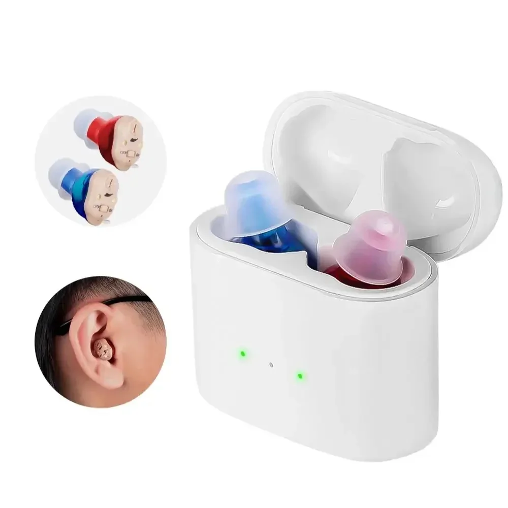Aparelhos auditivos recarregáveis amplificador de som sem fio ite mini invisível idosos aparelho auditivo fones de ouvido surdos o dispositivo de escuta Aparelhos auditivos recarregáveis amplificador de som sem fio ite mini invisível idosos aparelho auditivo fones de ouvido surdos o dispositivo de escuta