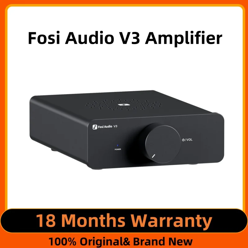 Amplificador de Potência Estéreo Fosi Audio V3 300W X2 TPA3255 Classe D, Mini Amplificador de Áudio de 2 Canais para Caixas Acústicas Passivas
