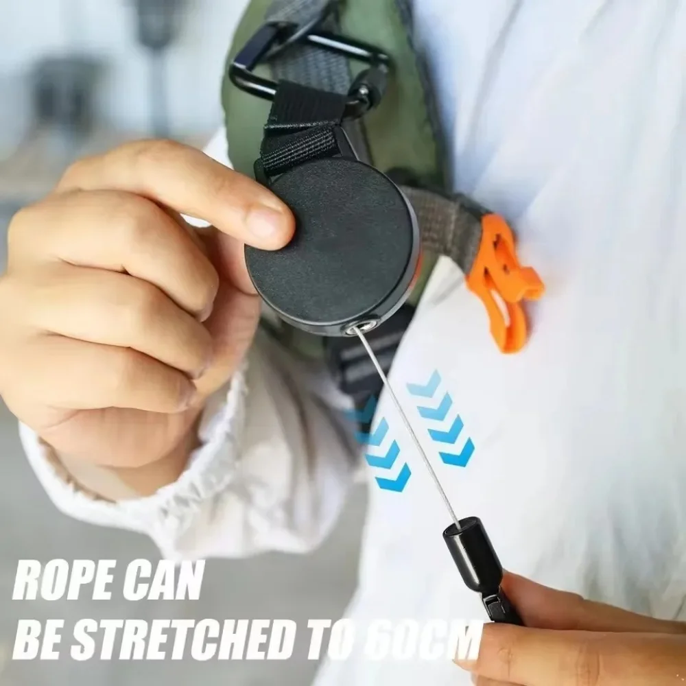 Cinta de Segurança Retrátil Anti-Queda para Smartphone, Suporte Externo Anti-Furto com Mosquetão para Caminhadas e Escalada
