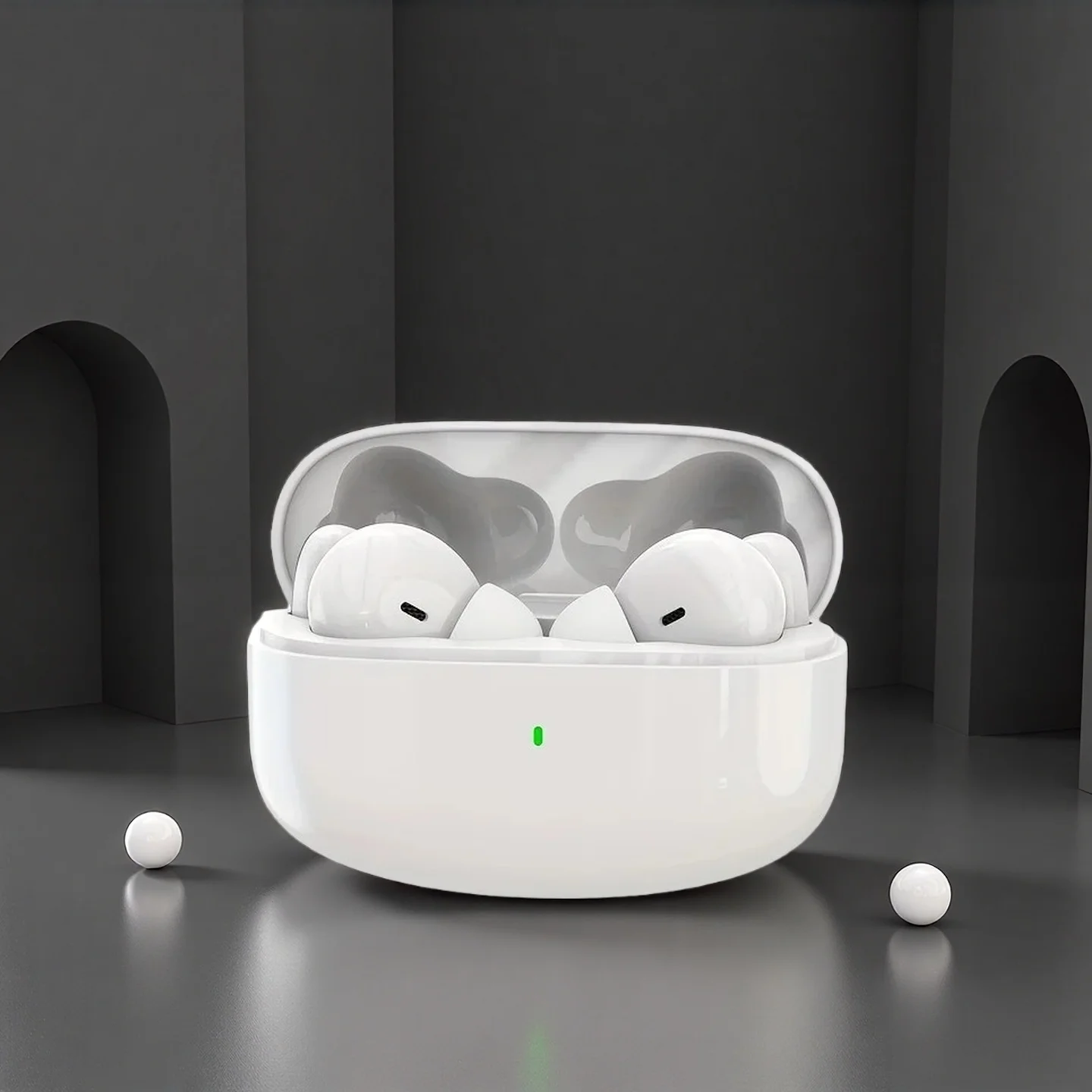 Fone de ouvido sem fio Bluetooth TWS com microfone estéreo esportivo fone de ouvido intra-auricular toque longa espera para todos os smartphones