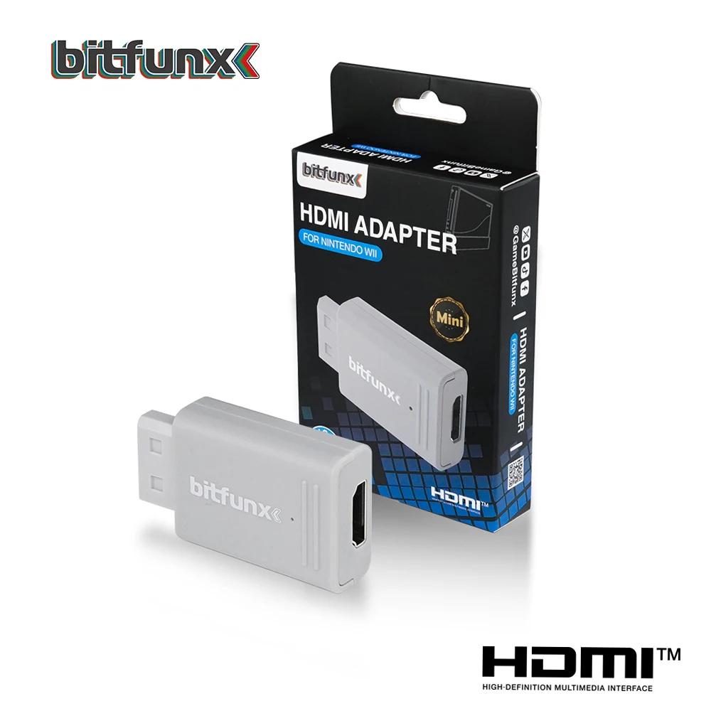 Bitfunx Mini Adaptador de Áudio e Vídeo YPBPR para HDMI ™ Conversor para console de jogos PAL NTSC Wii Plug and Play