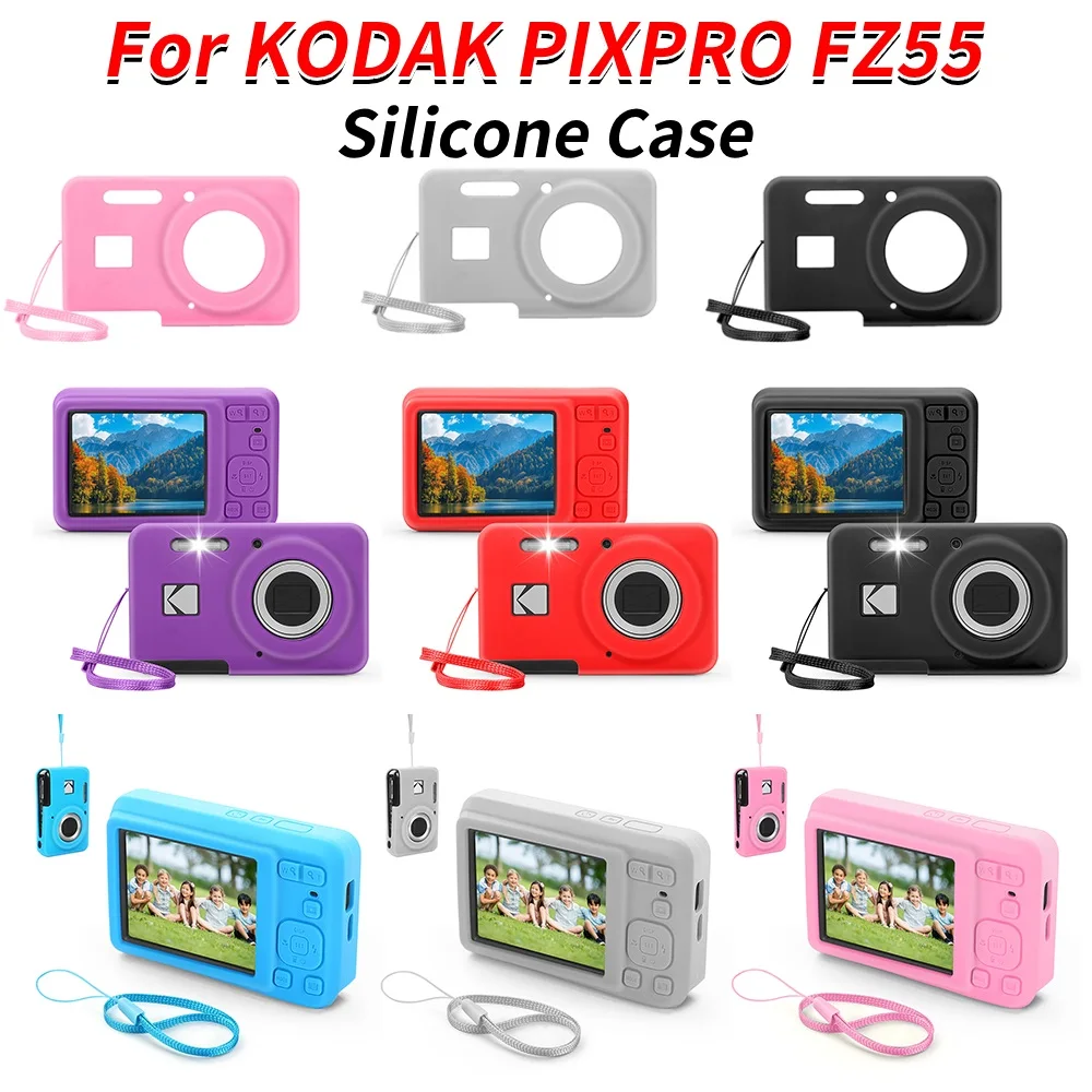 Para kodak pixpro fz55 capa de câmera digital com cordão fino ajuste saco da câmera capa do corpo da câmera de viagem ao ar livre proteger caso