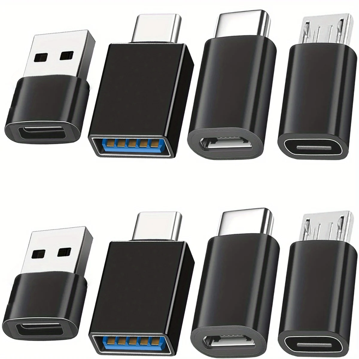 8-Pack USB 3.0 Tipo C Fêmea para USB Macho Adaptador OTG Micro USB para USB-C Conversor Conector para Laptop Smartphone