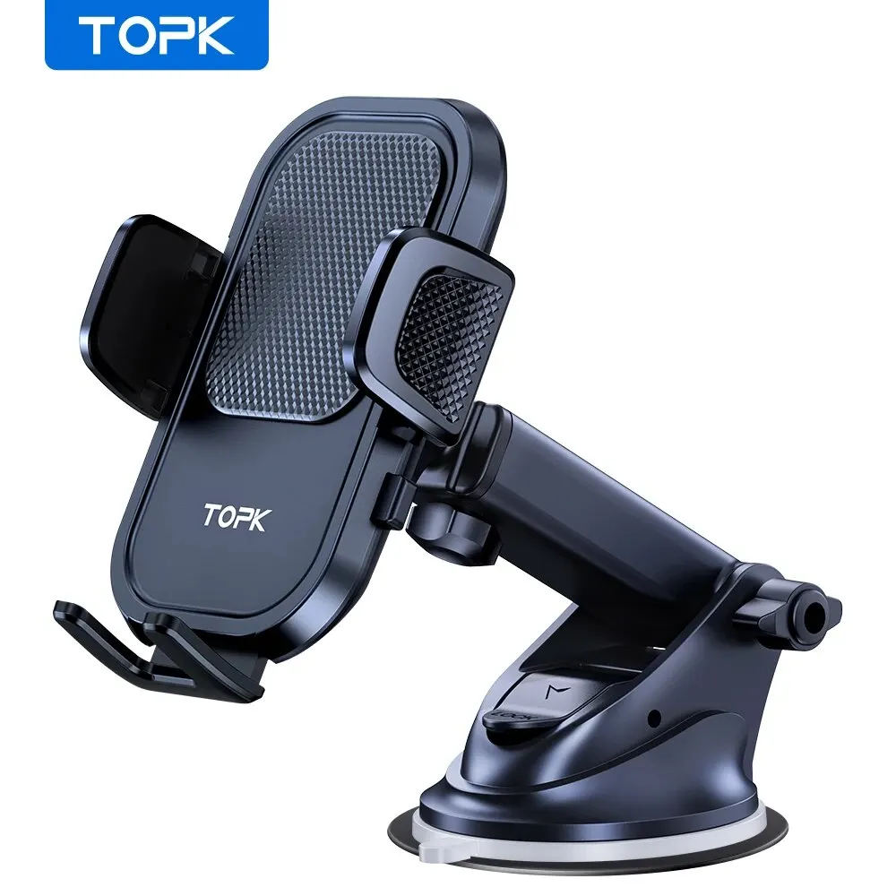 TOPK-Car Phone Holder Mount para iPhone, Painel do carro, Acessórios Automóveis, Smartphone, Sucção Poderosa