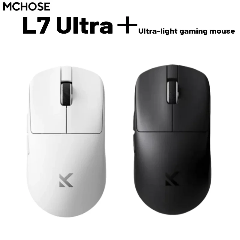 Mouse Gamer MCHOSE L7 Ultra+ Médio Grande Sem Fio Paw3950 Três Modos Leve para Escritório e Jogos Dual-Drive