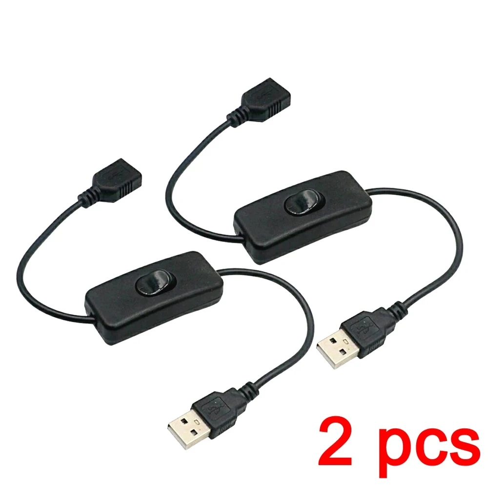 Cabo usb com interruptor liga/desliga, 2 peças, extensão de cabo, alternância para lâmpada usb, ventilador usb, linha de fonte de alimentação, adaptador durável, fone de ouvido usb led Cabo usb com interruptor liga/desliga, 2 peças, extensão de cabo, alternância para lâmpada usb, ventilador usb, linha de fonte de alimentação, adaptador durável, fone de ouvido usb led
