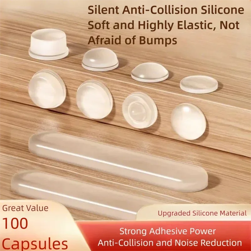 Almofadas e adesivos de silicone anticolisão domésticos - para maçanetas, portas de armário, costas de portas, paredes e portas de geladeira