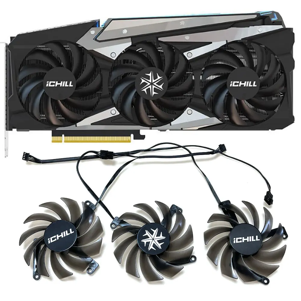 NOVO CF-12915S INNO3D RTX3070 3080 iCHILL X4 VENTILADOR Para INNO3D RTX 3070 、 3070TI 、 3080 、 3080TI 、 3090 iCHILL X4 ventilador de refrigeração da placa de vídeo
