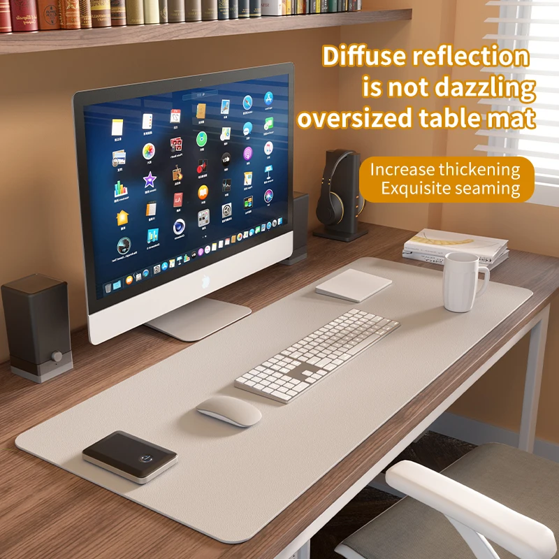 Tapete de mouse grande para escritório em casa, tapete de mesa pu à prova d'água para computador, teclado, capa de mesa para jogos