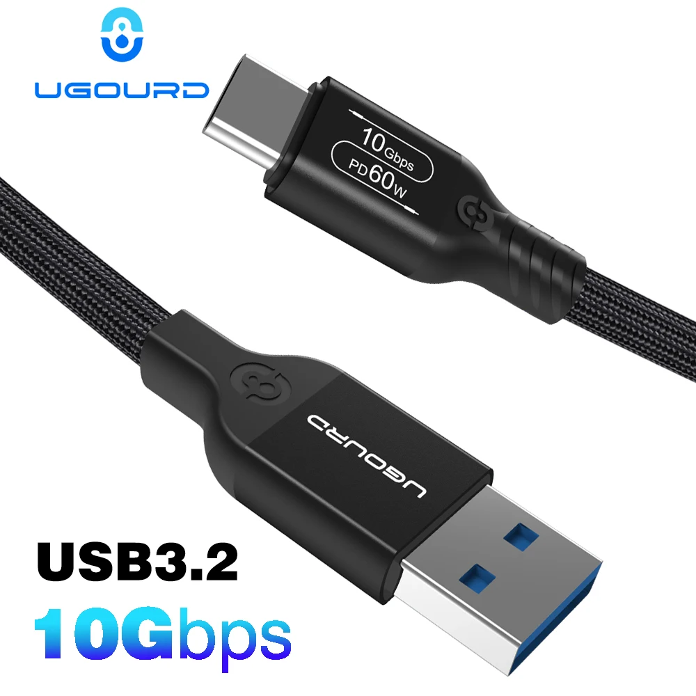 Cabo USB 3.2 3.1 Gen2 10Gbps USB-A para Tipo C, Cabo de Transferência de Dados USB-C, Cabo de Carregamento Rápido de 60W para HUB USB e Caixa SSD Cabo USB 3.2 3.1 Gen2 10Gbps USB-A para Tipo C, Cabo de Transferência de Dados USB-C, Cabo de Carregamento Rápido de 60W para HUB USB e Caixa SSD