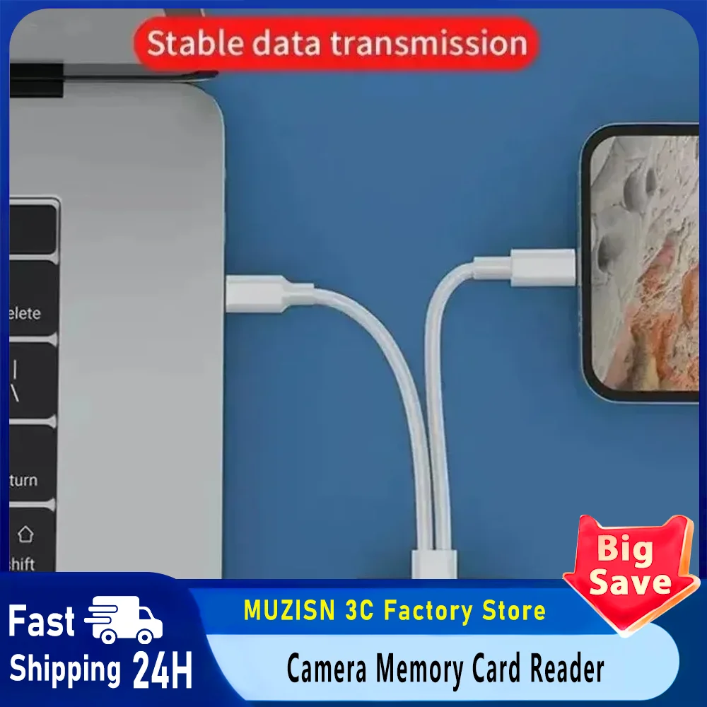 Leitor de Cartão USB C SD 2 em 1, Adaptador de Cartão SD Micro TF de 8 pinos para MacBook, iPad, Telefone Android e Câmera