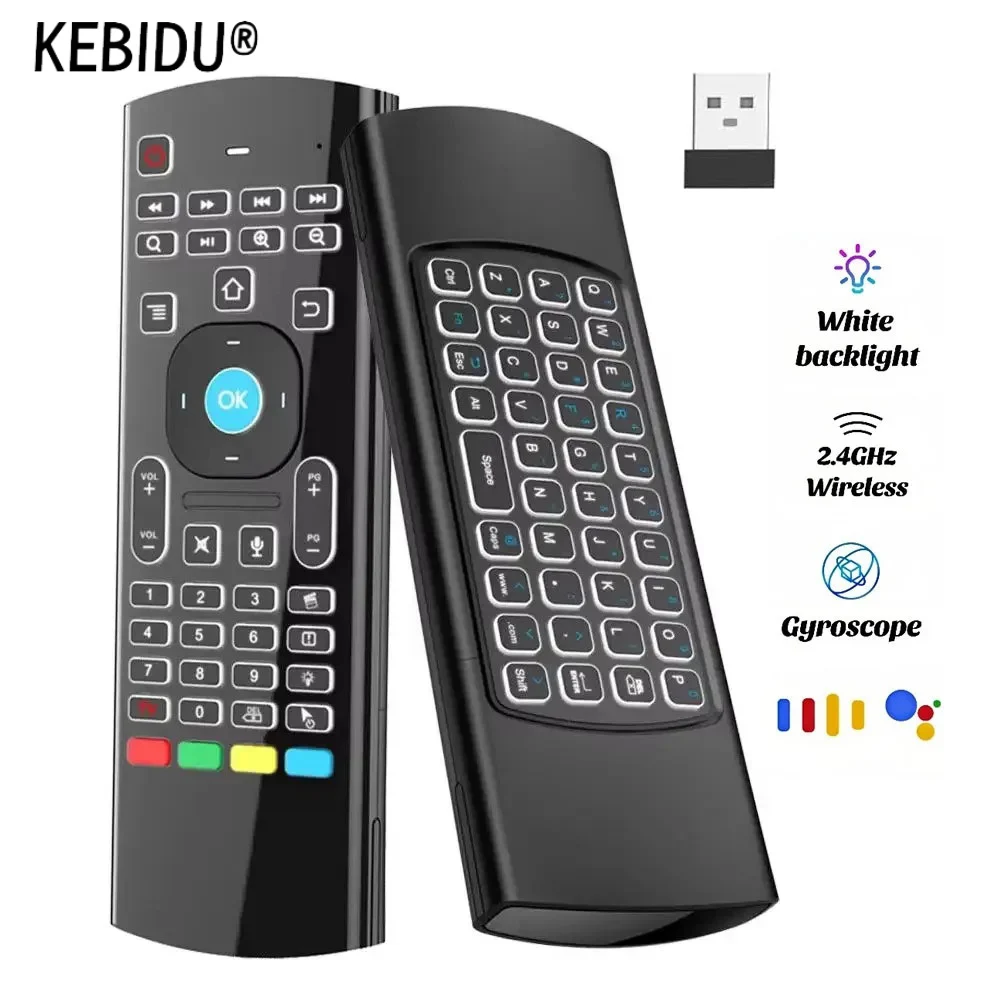 2.4ghz mx3 air mouse sem fio mini teclado voz retroiluminado controlador ir aprendizagem controle remoto para pc android tv box smart tv