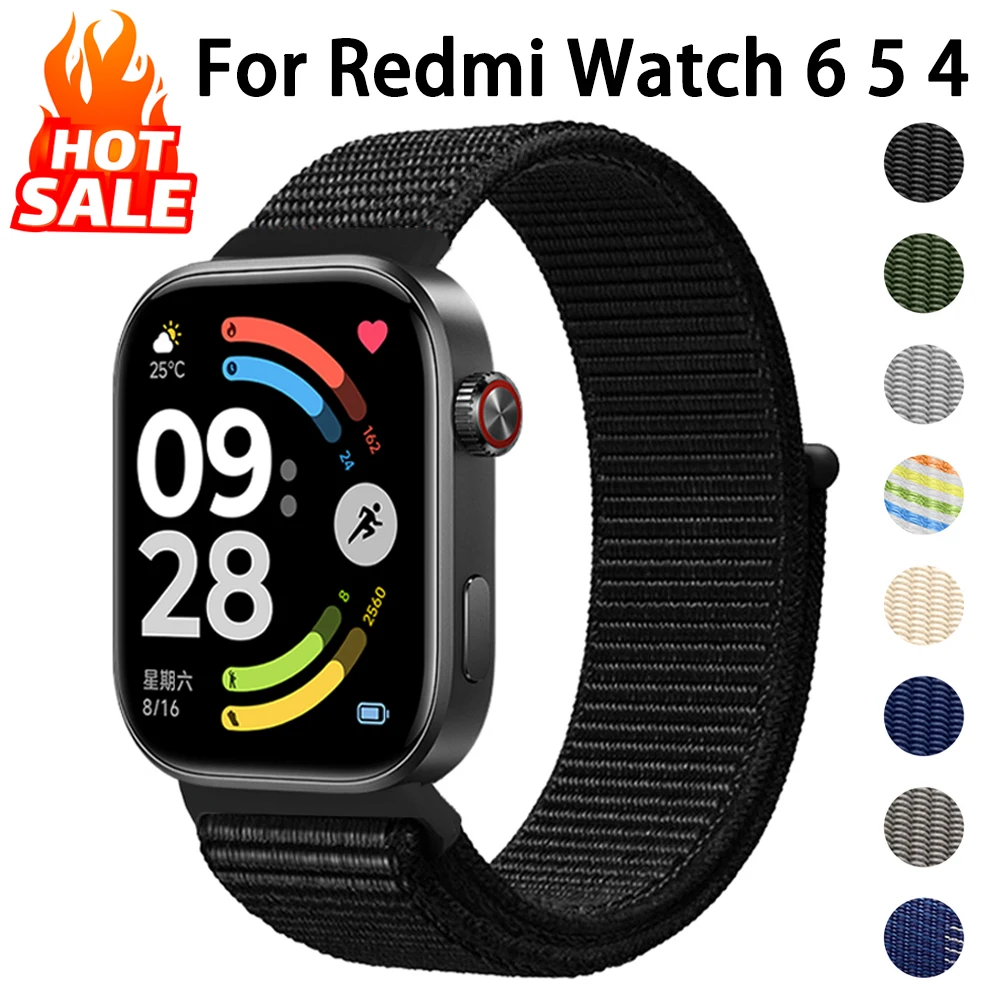 Pulseira de Nylon Original para Redmi Watch 6 5 4, Acessórios Esportivos Respiráveis, Correia de Substituição para Redmi Watch Series