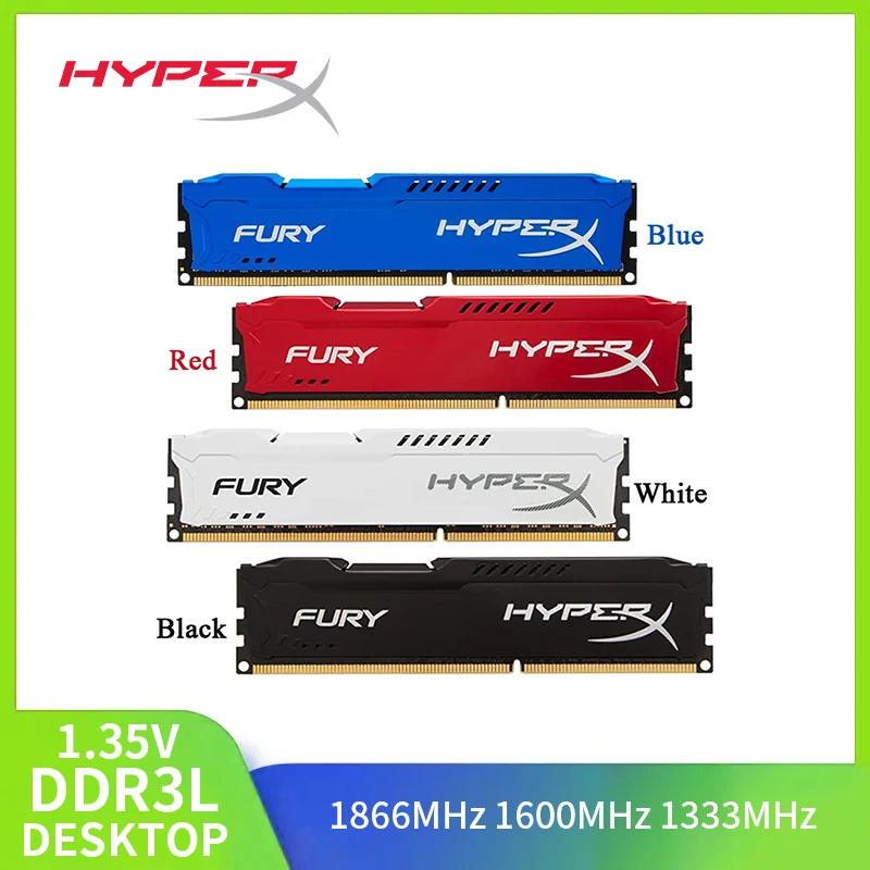 Memória Hyperx DDR3L DDR3L 1.35V 1333MHz 1600MHz 1866MHz 8GB 4GB Memória de desktop PC3L-14900 12800 10600 240 pinos DIMM 1.35V RAM