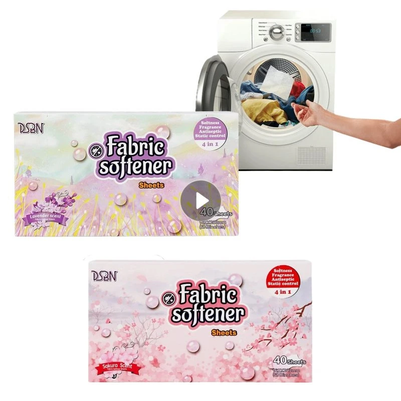 Folhas de amaciante de tecido, secador de queda, removedor estático de rugas, proteção de roupas, parceiro de lavanderia, aromaterapia, papel macio Folhas de amaciante de tecido, secador de queda, removedor estático de rugas, proteção de roupas, parceiro de lavanderia, aromaterapia, papel macio