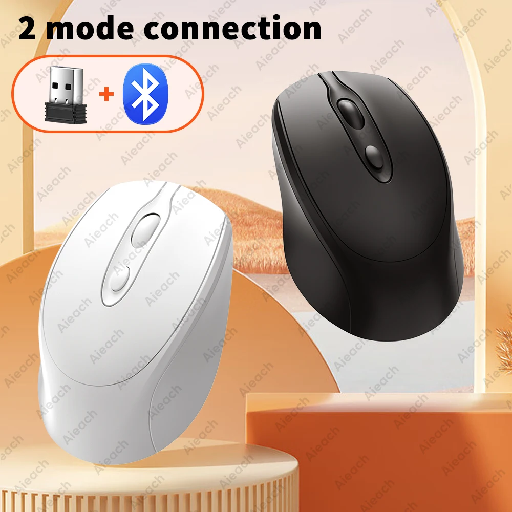 Mouse Bluetooth Sem Fio Recarregável Silencioso, Mouse Ergonômico para Jogadores, USB, para Computador, Laptop, Macbook