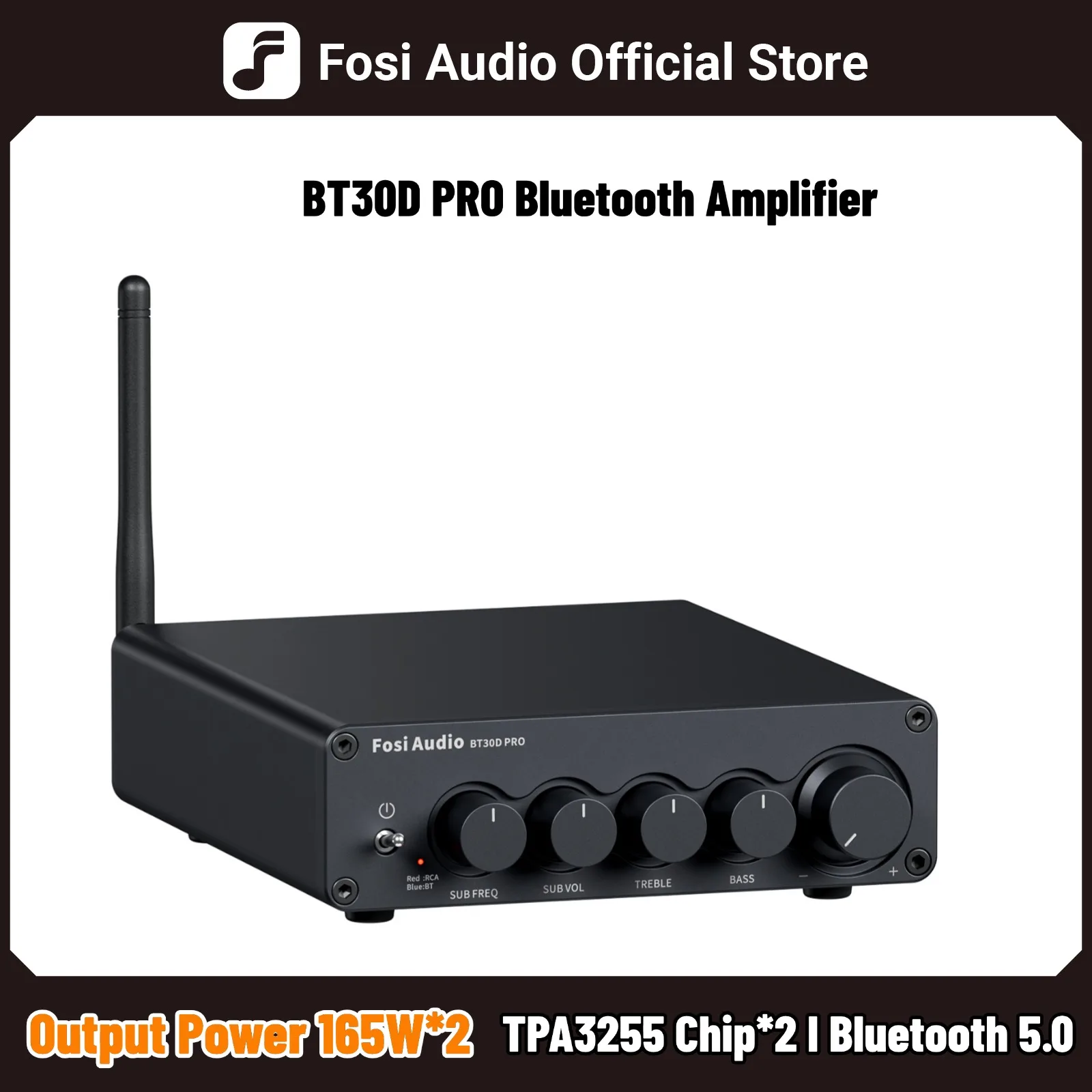 Amplificador de Som Bluetooth Fosi Audio BT30D PRO 2.1 Canais Receptor de Áudio para Caixa de Som Subwoofer 165Wx2 +350W Amplificador de Som Bluetooth Fosi Audio BT30D PRO 2.1 Canais Receptor de Áudio para Caixa de Som Subwoofer 165Wx2 +350W