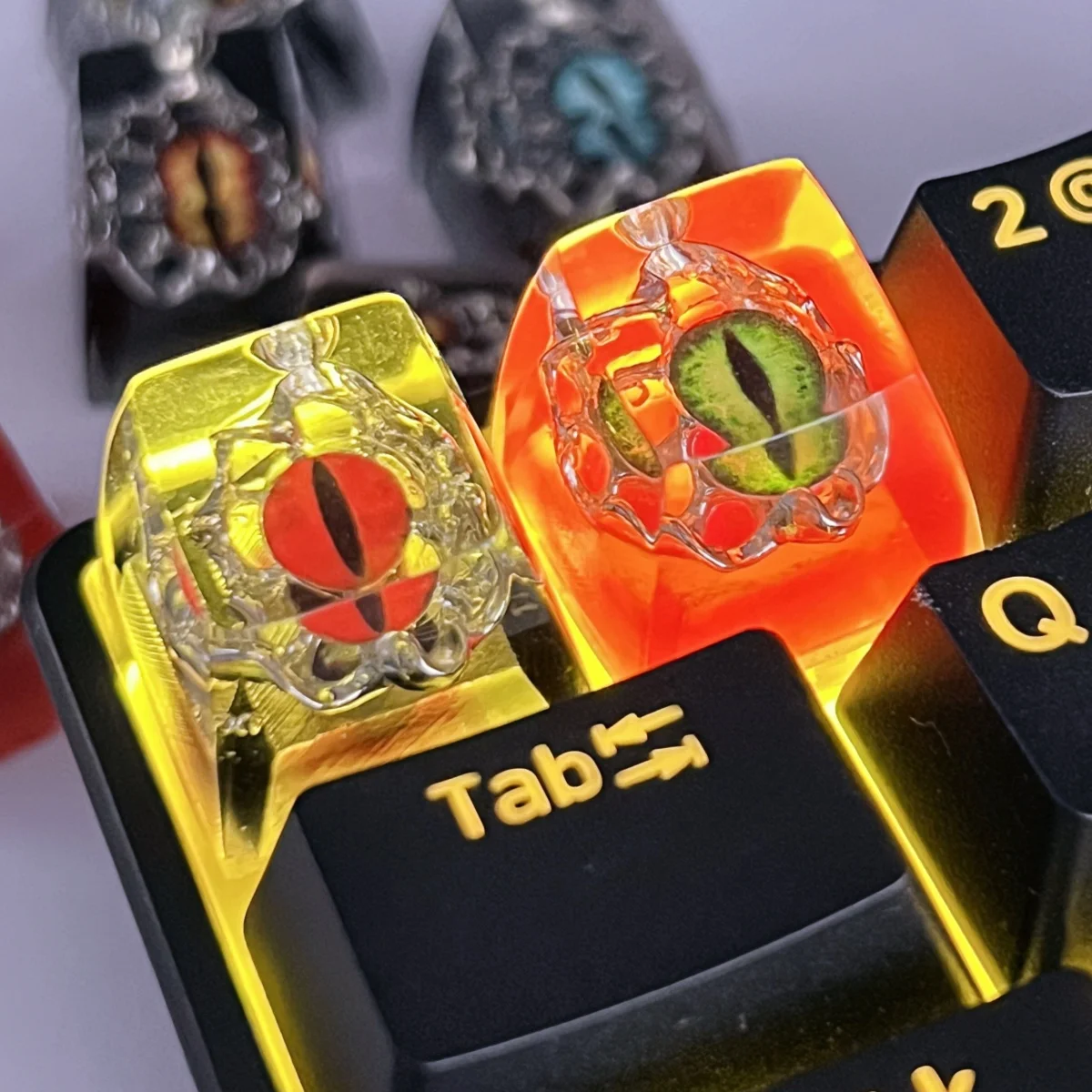 Teclas Criativas para Teclado Mecânico DIY Personalizadas com Olho de Diabo em Resina, Acessórios para Teclado Gamer Teclas Criativas para Teclado Mecânico DIY Personalizadas com Olho de Diabo em Resina, Acessórios para Teclado Gamer