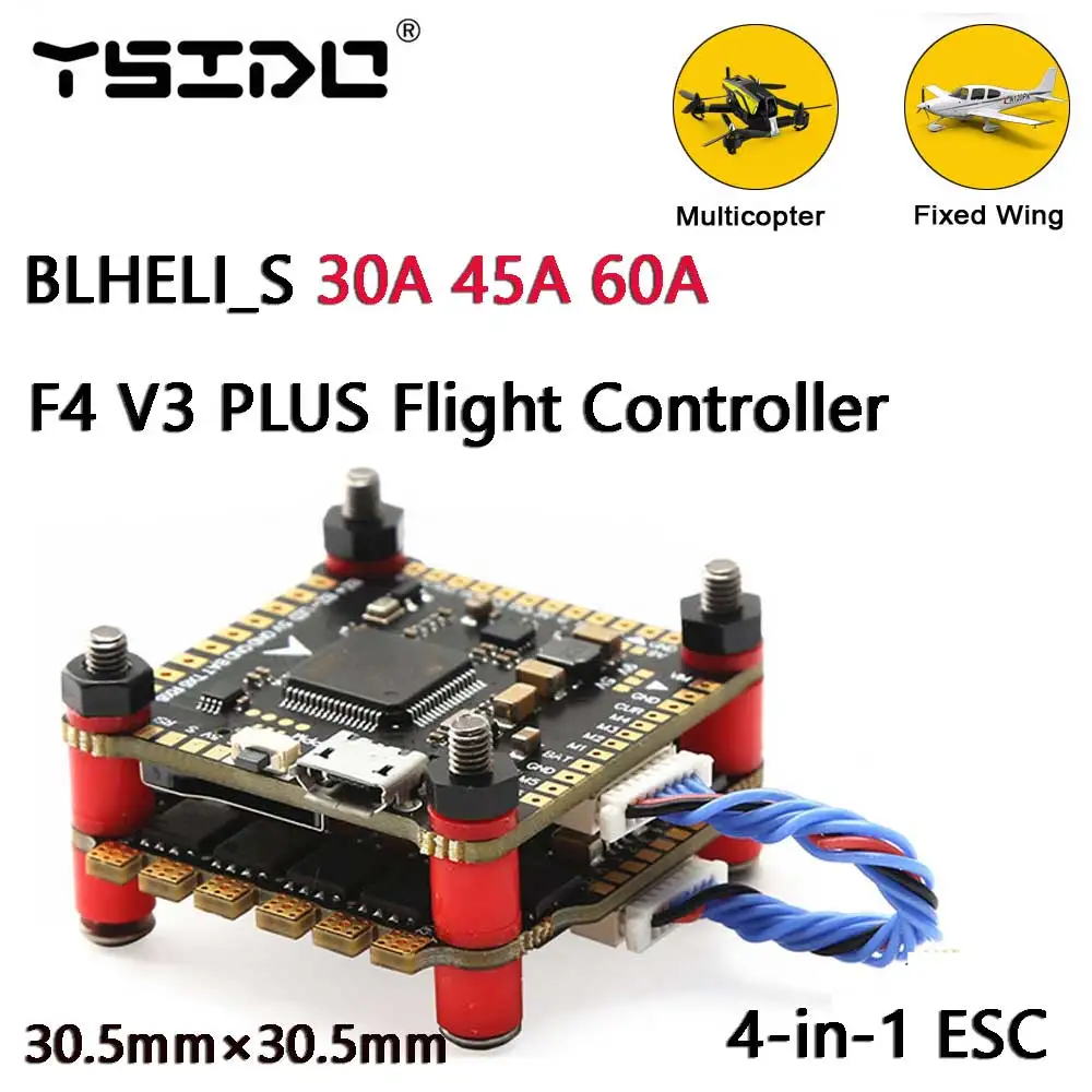 F4v3s f4 v3 v3s plus fc pilha/tower placa controladora de vôo barômetro osd 30a 45a 60a esc para fpv racing drone quadcopter F4v3s f4 v3 v3s plus fc pilha/tower placa controladora de vôo barômetro osd 30a 45a 60a esc para fpv racing drone quadcopter