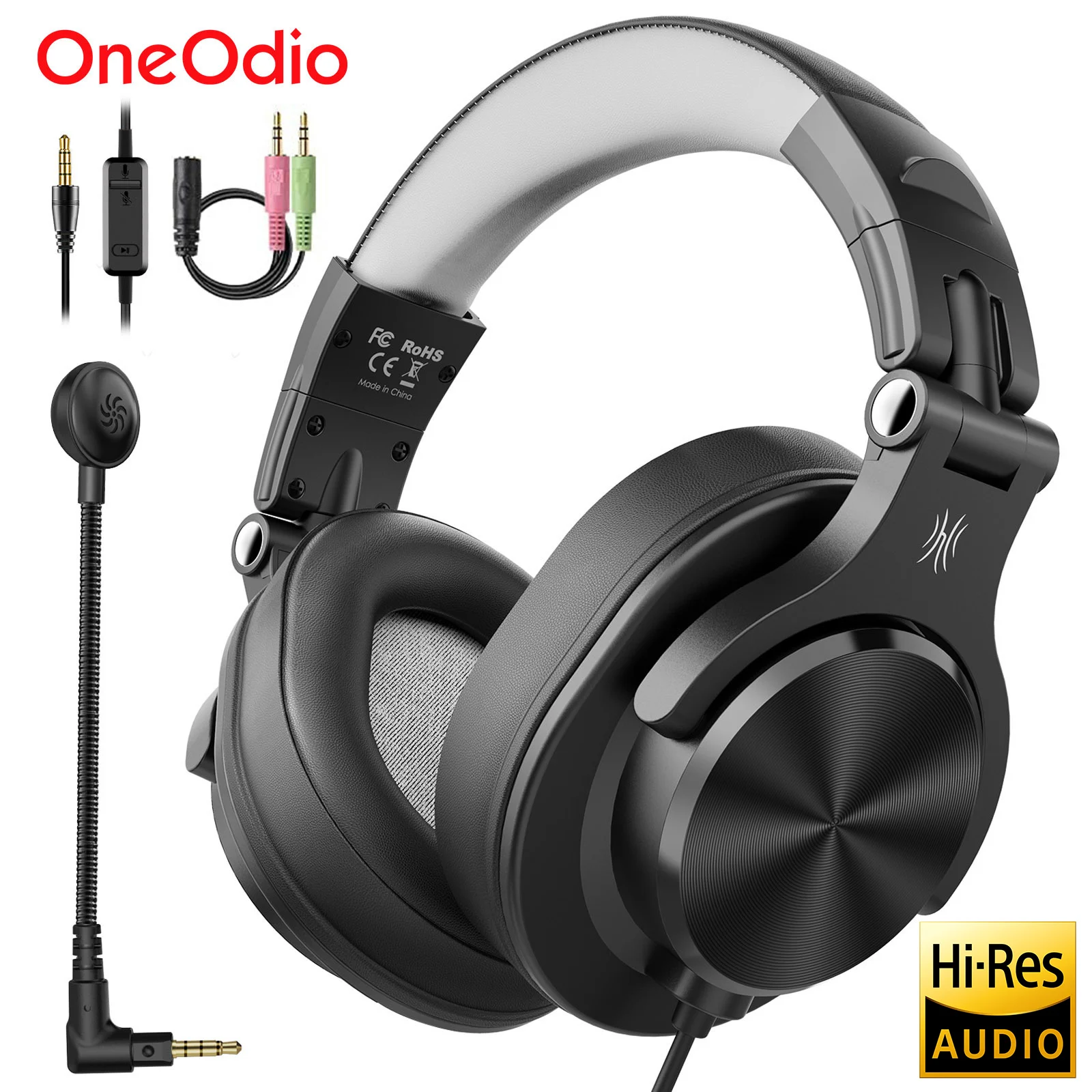 Oneodio-A71D Computer Gaming Headset, Microfone Destacável, Com Fio, Over Ear, Call Center, Fones De Ouvido para PC, Skype Office Gamer