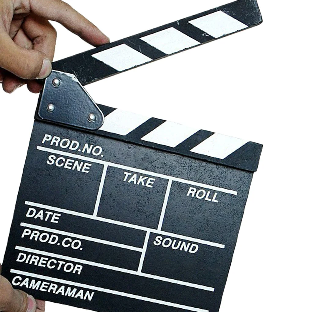 Clapperboard de madeira para filme, adereços reutilizáveis, placas de decoração, diretor, ardósia, vídeo, ação, filme, cena, ferramenta de tiro